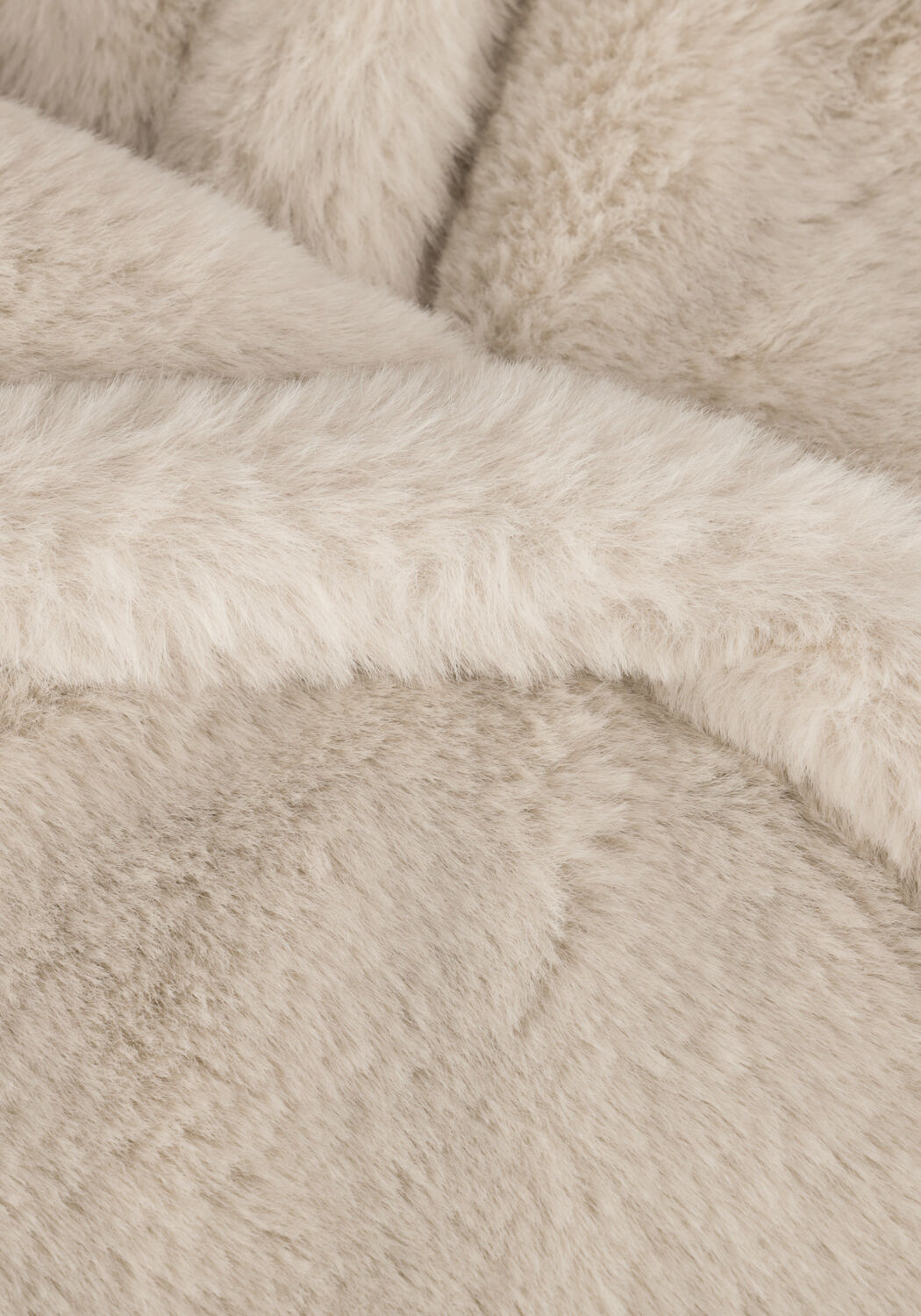 Ecru NOTRE-V Fake-Fur-Jack FUR LONG COAT - large