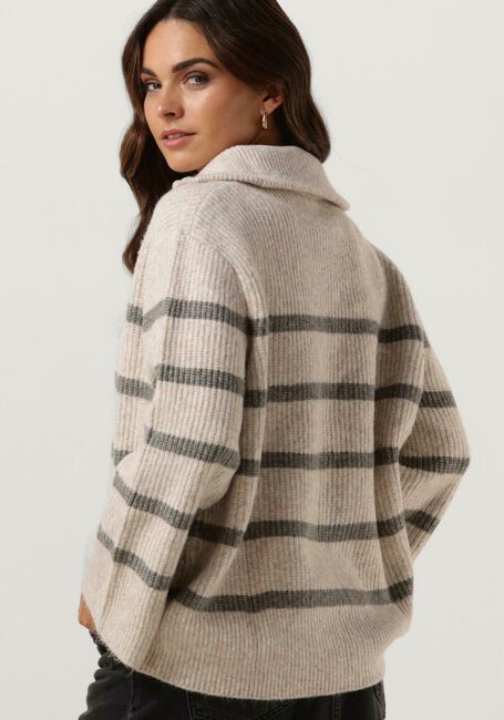 Sand NEO NOIR Pullover NEVENA STRIPE KNIT BLOUSE - large