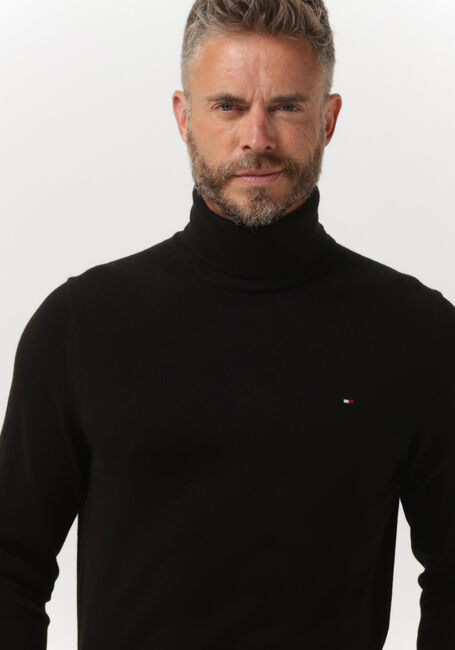 Schwarze TOMMY HILFIGER Rollkragenpullover PIMA ORG CTN CASHMERE ROLL NECK - large