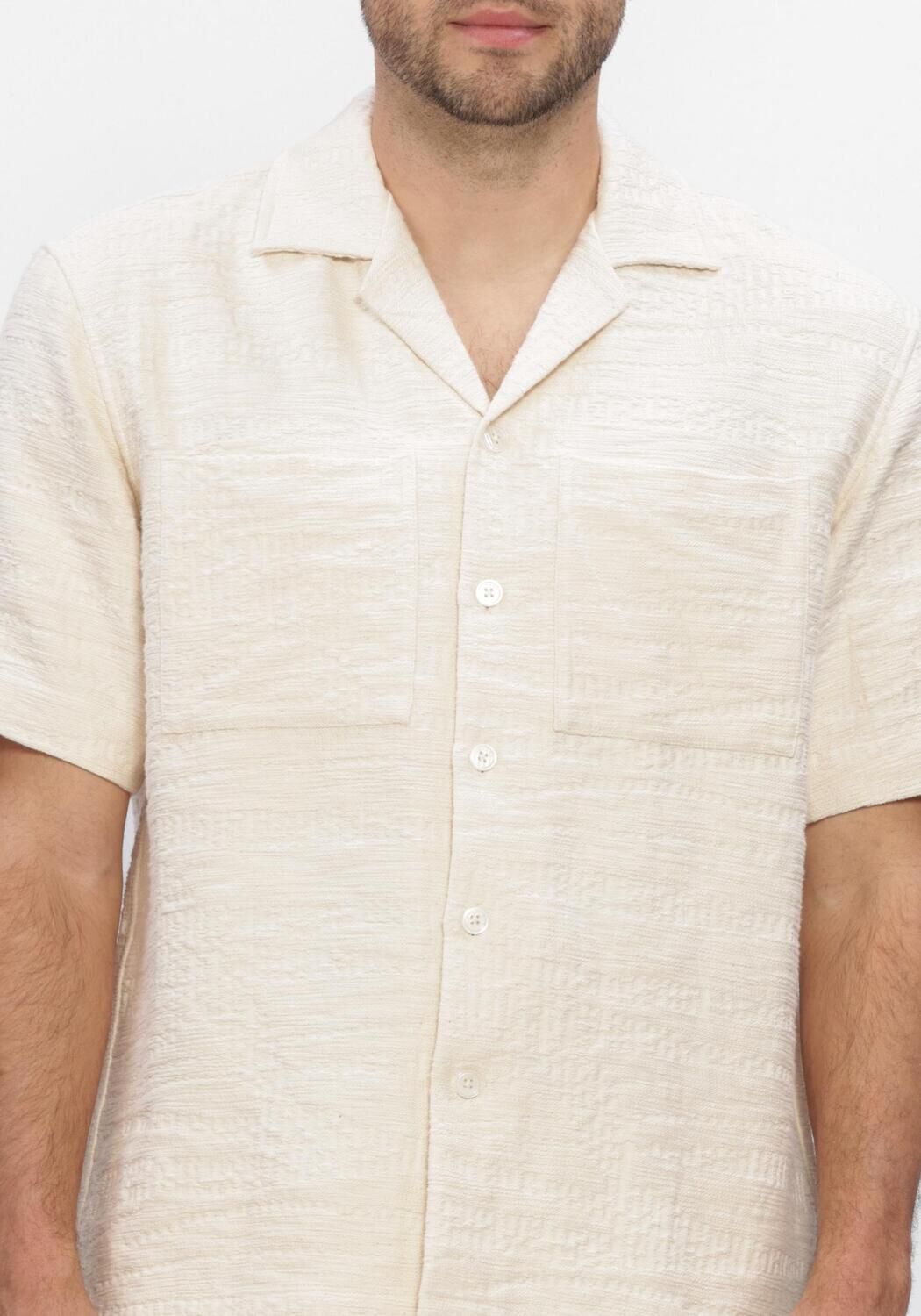 Ecru JC RAGS Casual-Oberhemd CASUAL SHIRT AARON STRUCTURE - large