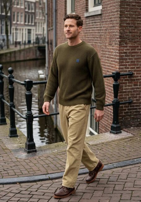 Khaki AMERICAN VINTAGE Pullover CRASHWAY CREW - large