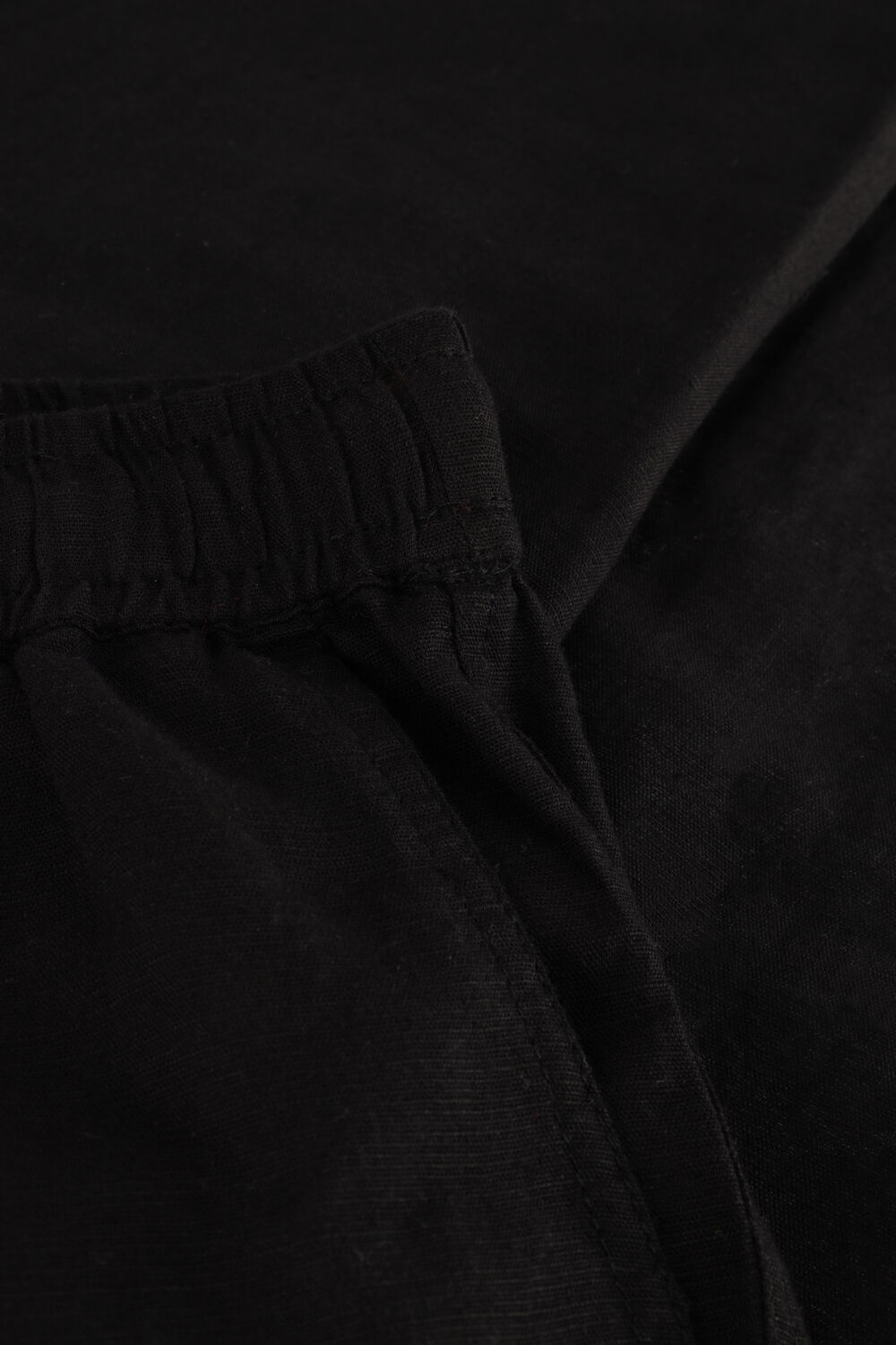 Schwarze NEO NOIR Weite Hose SONAR LINEN PANTS - large