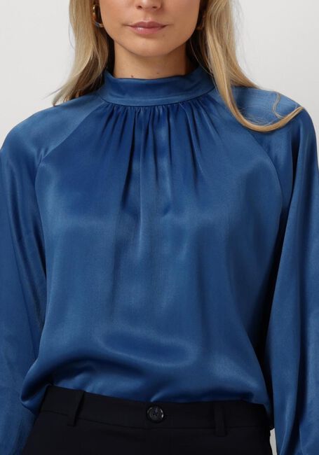 Blaue MOS MOSH Blusen SILJA GLOSSI BLOUSE - large