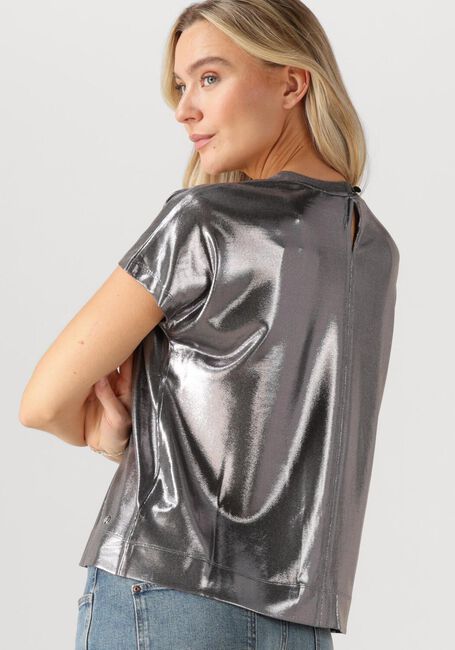 Silberne MOS MOSH Top MMNIVOLA O-NECK METALLIC TEE - large