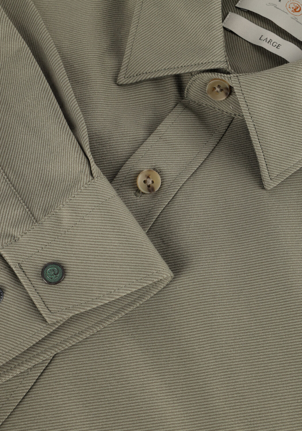 Gr&uuml;ne CAST IRON Casual-Oberhemd LONG SLEEVE SHIRT TWILL JERSEY 2 TONE - large