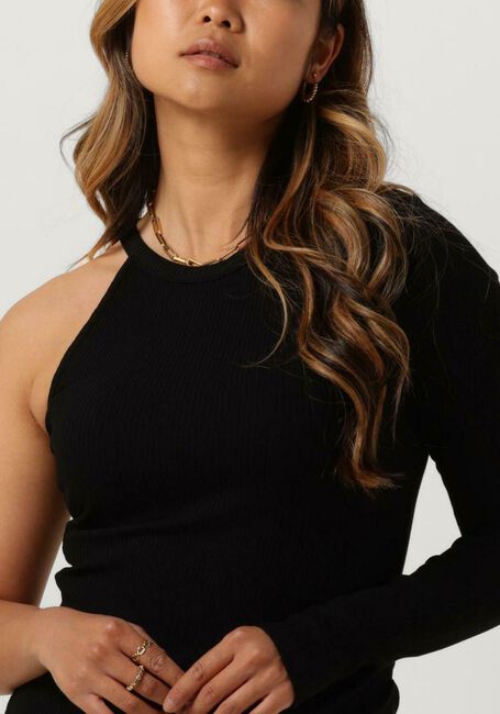 Schwarze ALIX THE LABEL Minikleid LADIES KNITTED ASYMMETRIC DRESS - large