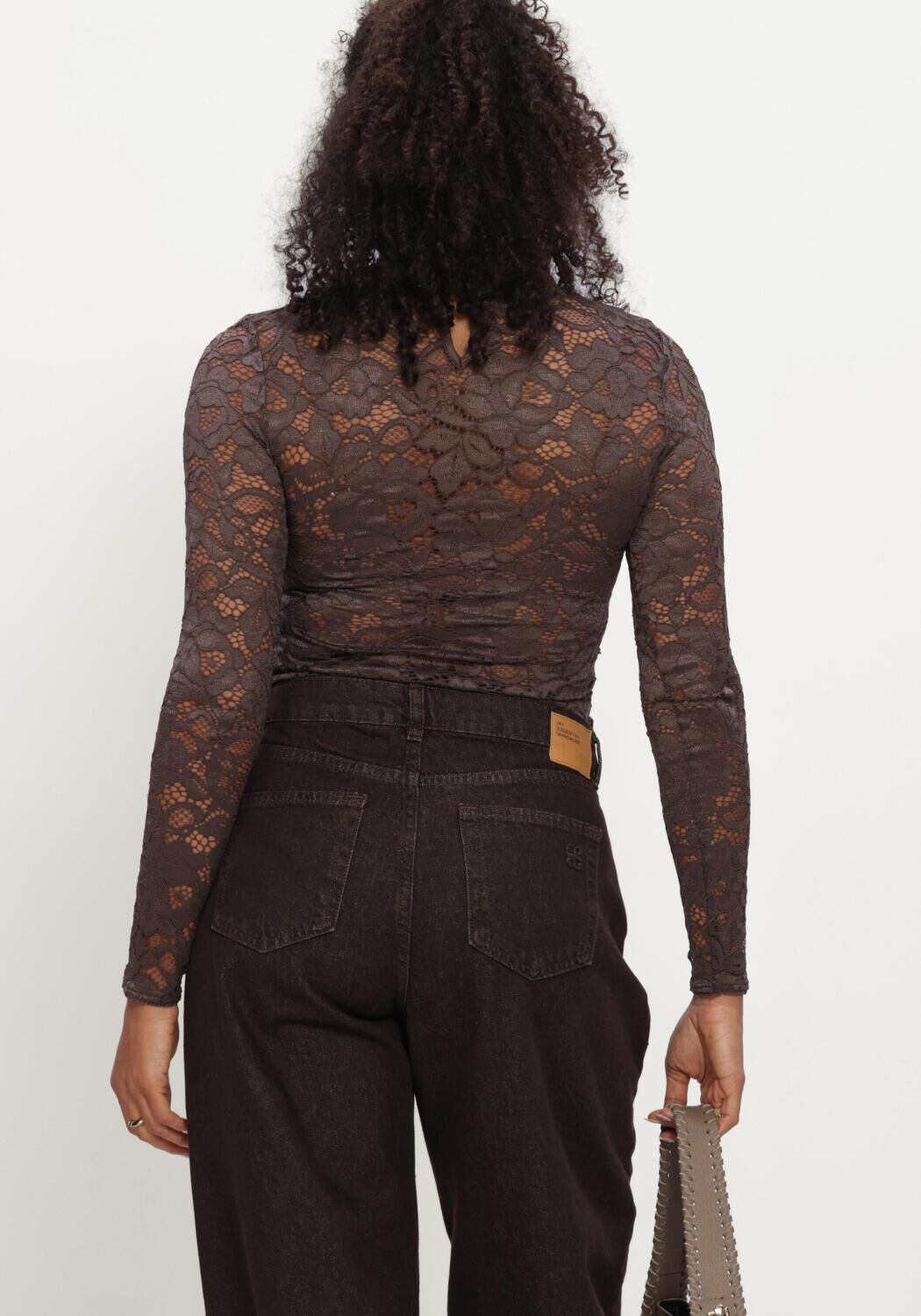 Braune Y.A.S. Top YASLACEY LS LACE TOP - large