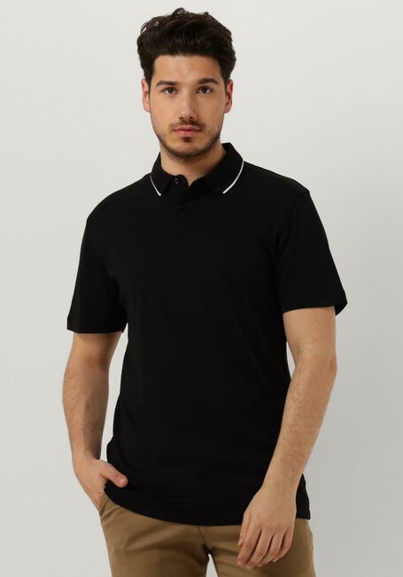 Schwarze SELECTED HOMME Polo-Shirt SLHLEROY COOLMAX SS POLO B - large