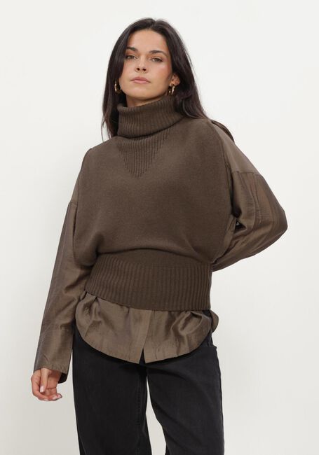 Braune ROUGE EDIT Rollkragenpullover ROUCLEO ROLL NECK KNIT VEST/PF - large