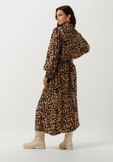 Braune COLOURFUL REBEL Maxikleid KERA LEOPARD MAXI SHIRT DRESS - large
