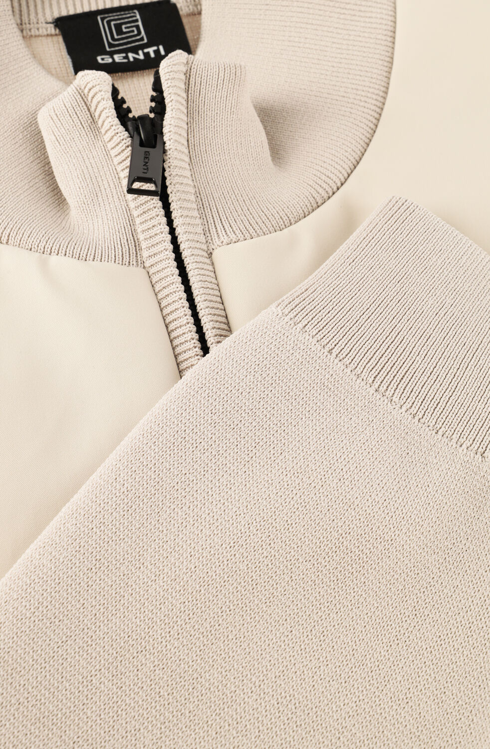 Beige GENTI Strickjacke JACKET ZIP LS - large