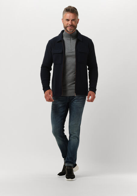 Dunkelblau CAST IRON Overshirt ZIP JACKET BOILED WOOL - large