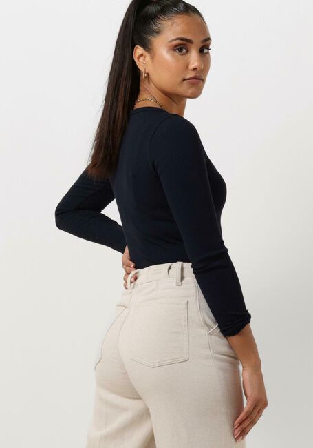 Dunkelblau TOMMY HILFIGER Top SLIM 5X2 RIB O-NK LS - large