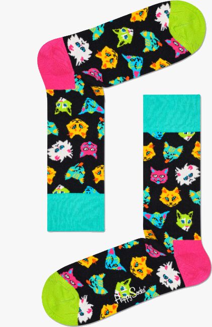 Mehrfarbige/Bunte HAPPY SOCKS FUNNY CAT Socken - large