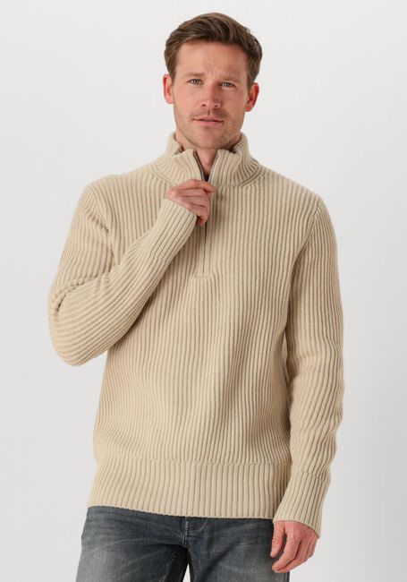 Beige G-STAR RAW Pullover ESSENTIAL HALF ZIP KNIT - large