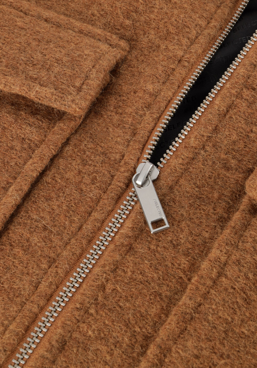 Braune SELECTED MEN Jack SLHJAKOB WOOL BLEND JKT - large