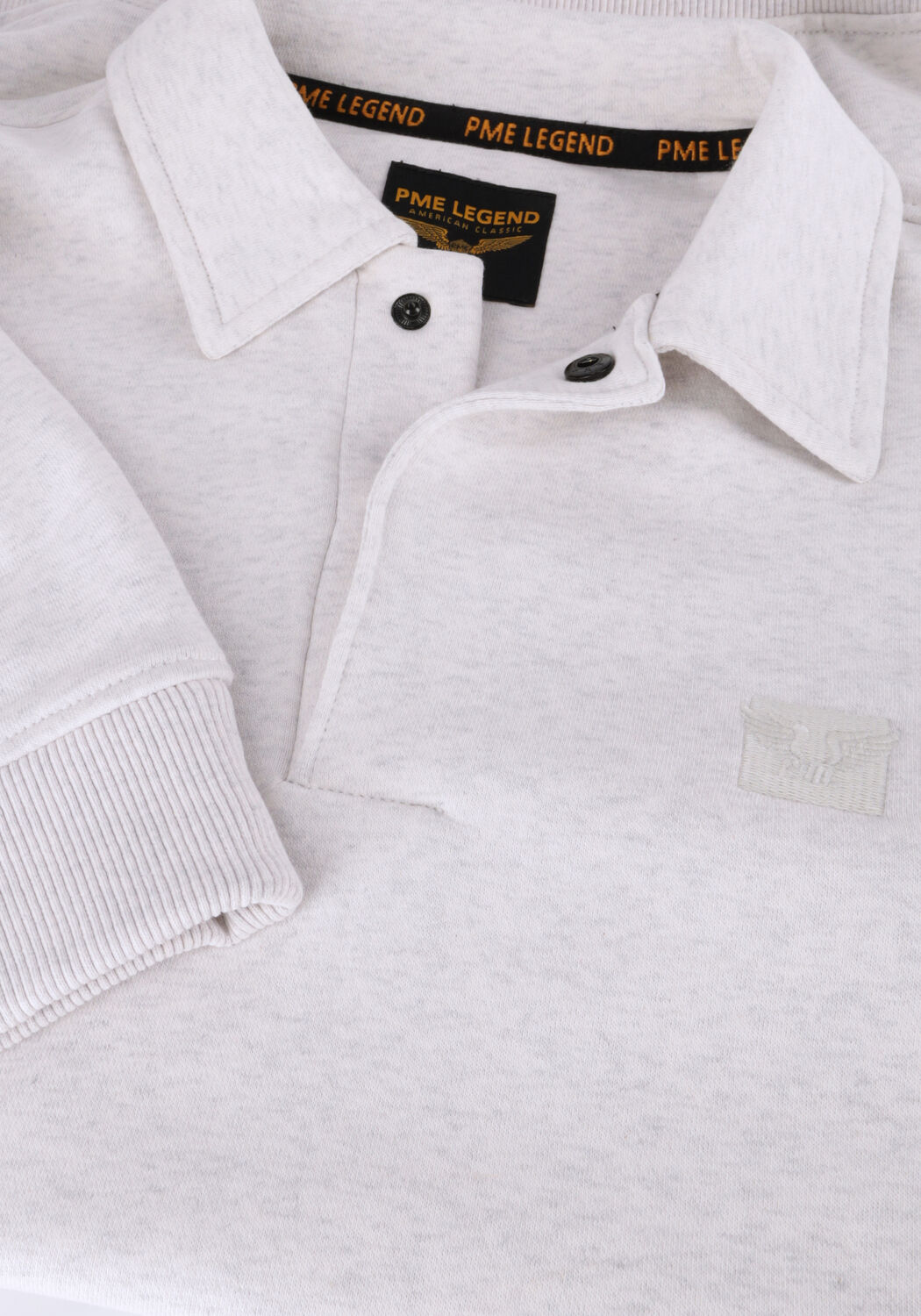 Wei&szlig;e PME LEGEND Pullover & Cardigans HALF BUTTON COLLAR SOFT BRUSHED FLEECE - large