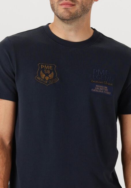 Dunkelblau PME LEGEND T-shirt FLAT WAFFEL JERSEY - large