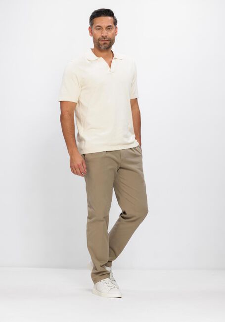 Ecru PROFUOMO Polo-Shirt POLO OPEN COLLAR COTTON CREPE - large