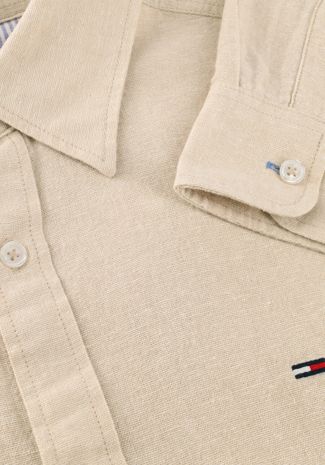 Beige TOMMY JEANS Casual-Oberhemd TJM REG LINEN BLEND SHIRT EXT - large