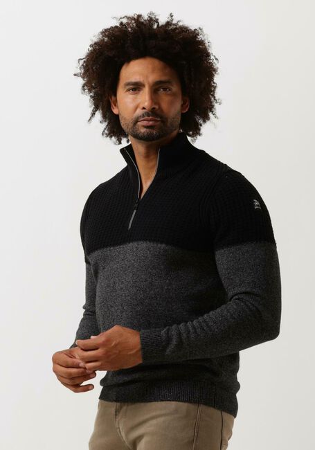 Schwarze VANGUARD Pullover HALF ZIP COLLAR COTTON GRINDLE - large