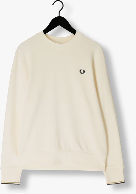 Ecru FRED PERRY Pullover CREW NECK SWEATSHIRT - large
