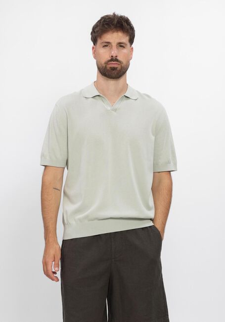 Gr&uuml;ne SELECTED MEN Polo-Shirt SLHTORINO SS KNIT RELAXED OPEN  POLO - large