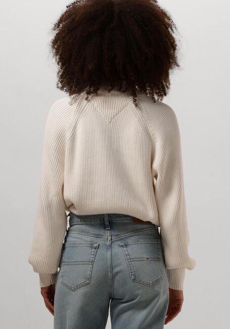 Weiße TOMMY JEANS Pullover TJW BADGE MOCKNECK SWEATER - large