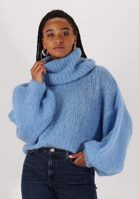 Blaue AMERICAN DREAMS Rollkragenpullover PEPPER ROLL NECK CROPPED - large