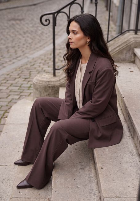 Braune OBJECT Weite Hose OBJLISA WIDE PANT TALL - large