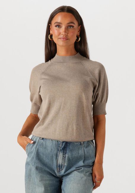 Beige SUMMUM Pullover SHORT SLEEVE SWEATER SOFT VISCOSE POLYAMIDE KNIT - large