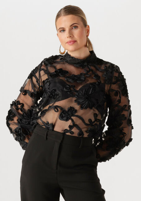 Schwarze AAIKO Blusen LUCIA FLOWER PES 502 - large