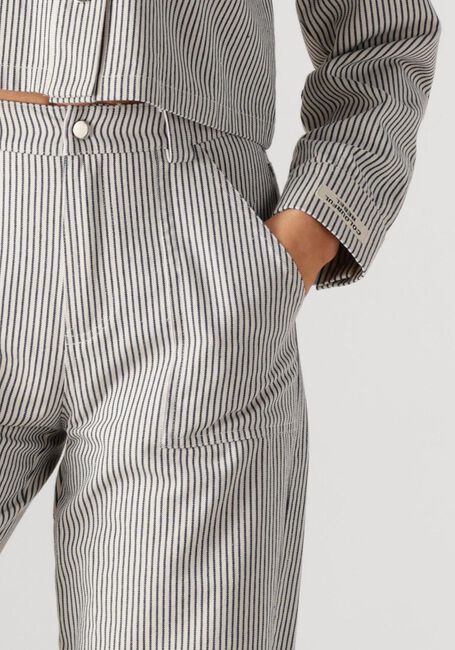 Blaue COLOURFUL REBEL Straight leg jeans KENSI STRIPED WORKER PANTS - large