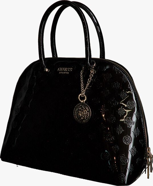 Schwarze GUESS Handtasche PEONY SHINE LARGE DOME SATCHEL - large