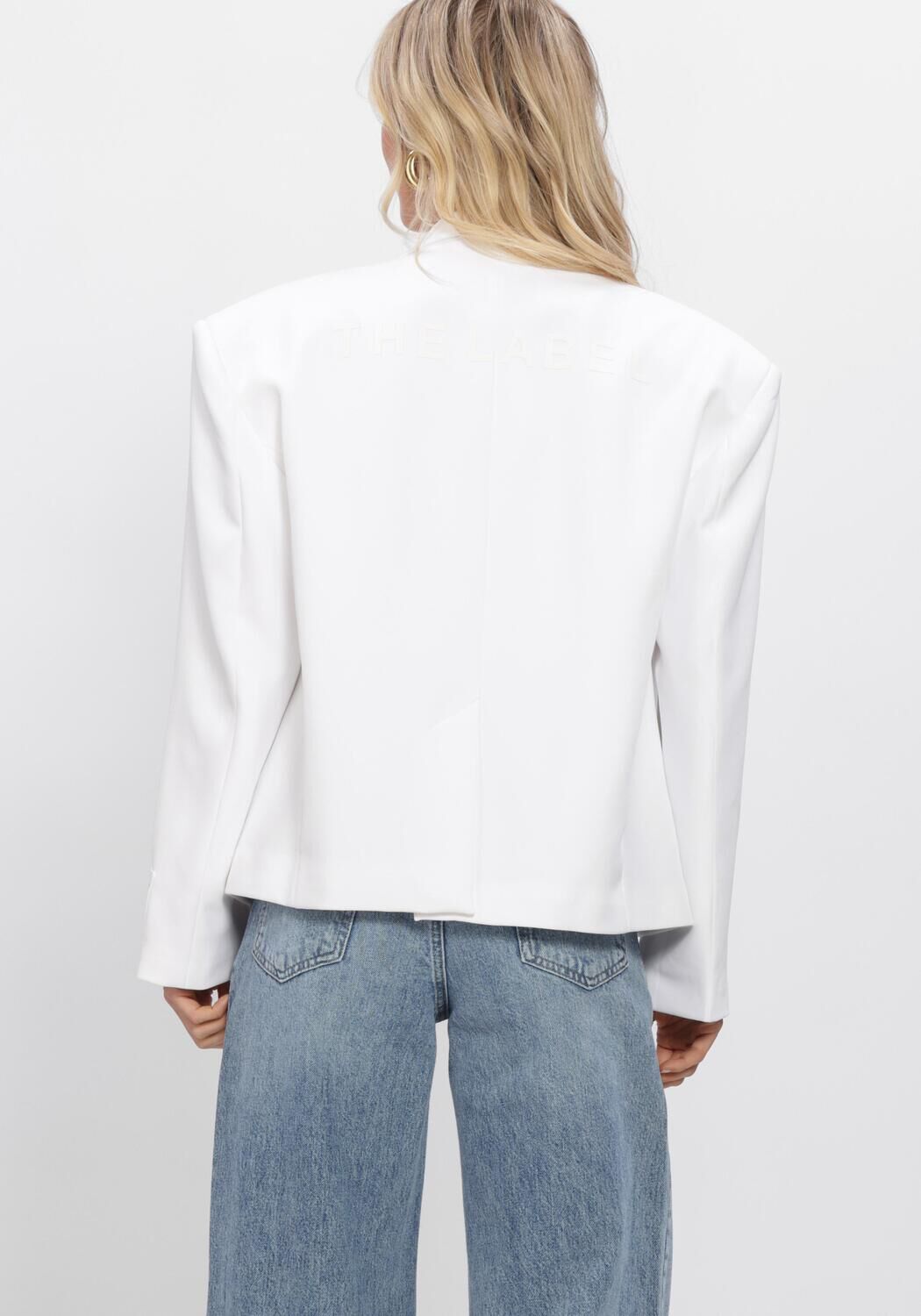 Wei&szlig;e ALIX THE LABEL Blazer LADIES WOVEN OVERSIZED TWILL BLAZER - large