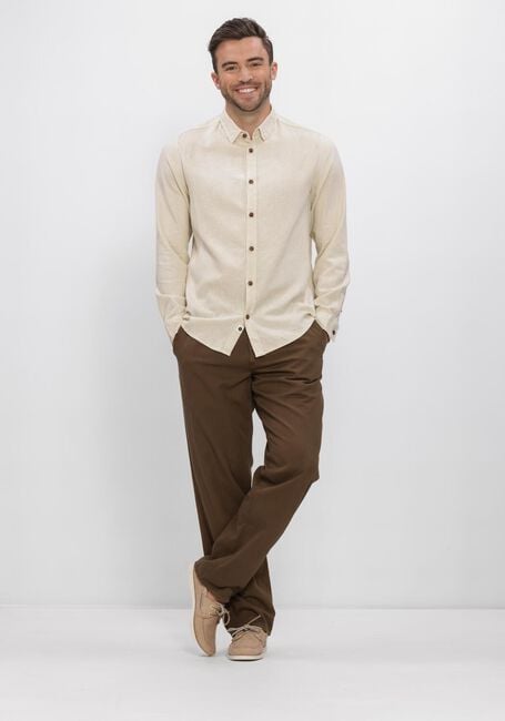 Beige ANERKJENDT Casual-Oberhemd AKLEIF COT/LINEN/VIS L/S SHIRT - large