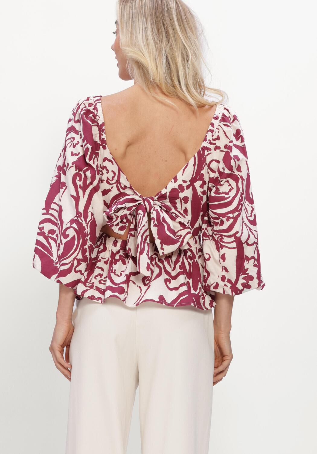 Rote Y.A.S. Blusen YASFLEUR 3/4 TOP S. - large