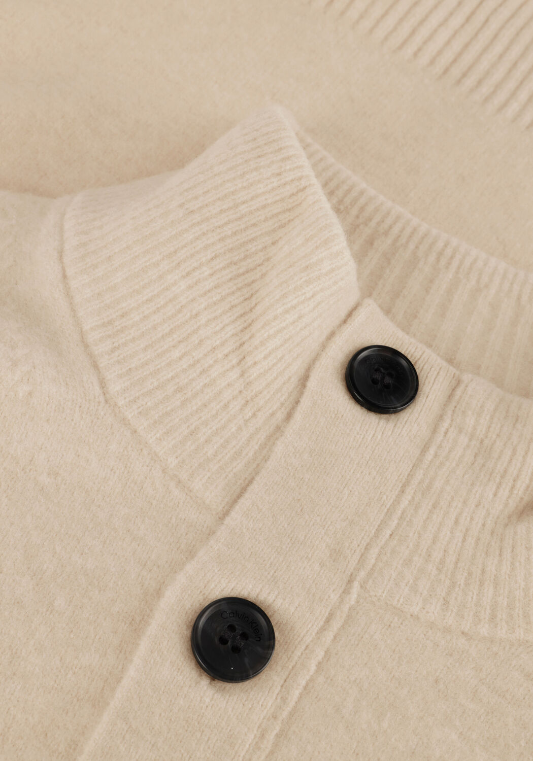 Beige CALVIN KLEIN Pullover LYCRA BLEND BUTTON QUARTER ZIP - large