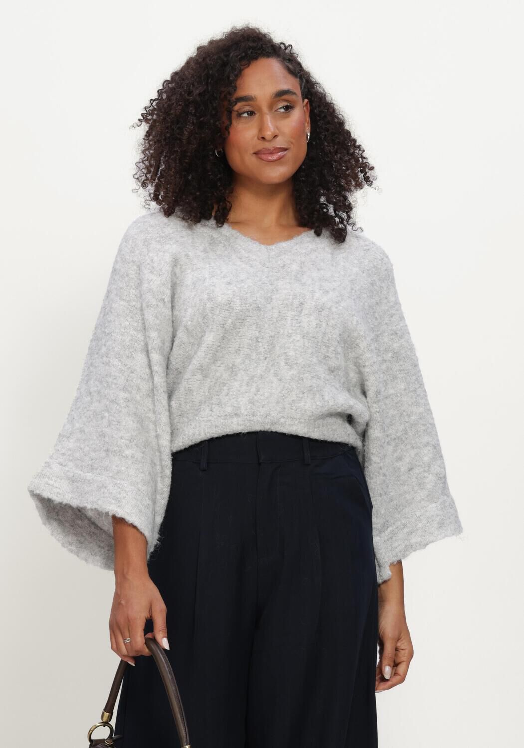 Graue AIMEE THE LABEL Pullover & Cardigans CLIPPOW6 KNITTED SWEATER - large