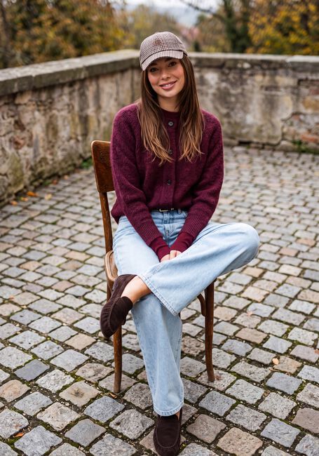 Bordeaux SELECTED WOMEN Top SLFMANJA LS O-NECK - large