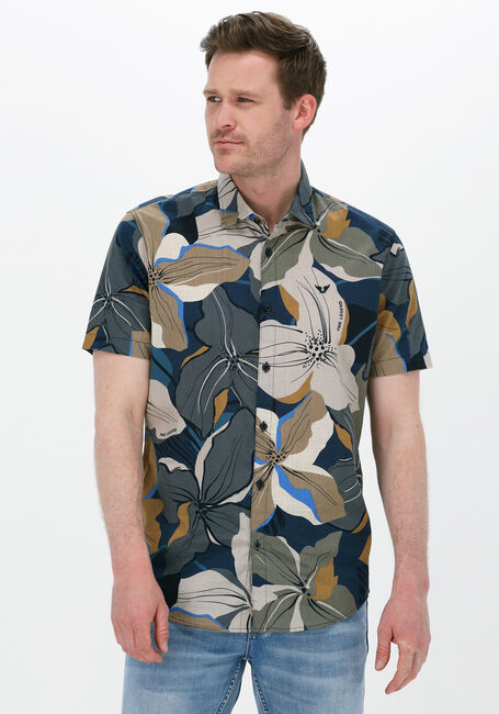 Mehrfarbige/Bunte PME LEGEND Casual-Oberhemd SHORT SLEEVE SHIRT PRINT ON CTN SLUB - large