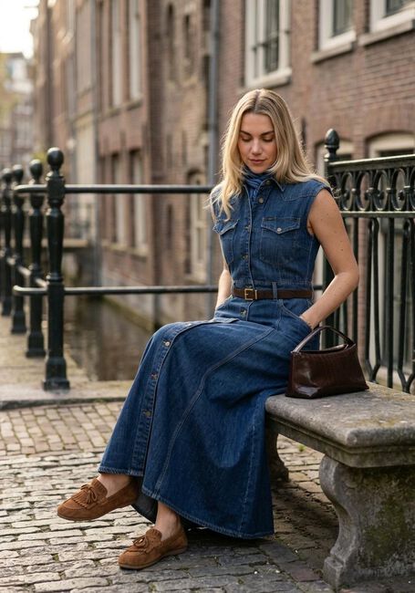 Blaue LEE Maxikleid MAXI WESTERN DRESS 112376938 - large
