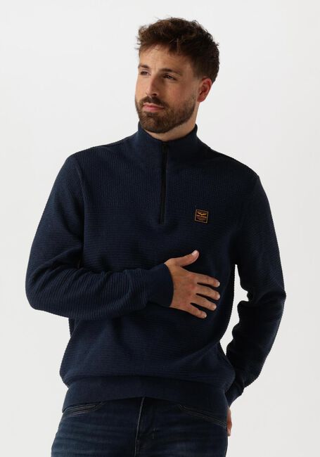 Dunkelblau PME LEGEND Pullover HALF ZIP COLLAR COTTON MOULINE - large
