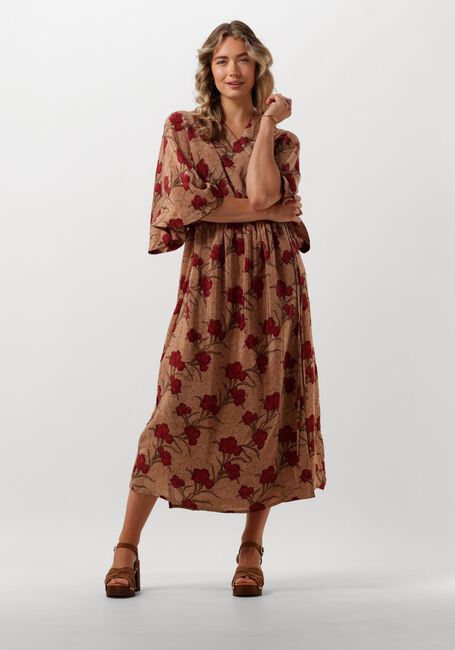 Beige SISSEL EDELBO Midikleid BRENDA SILK WRAP DRESS - large