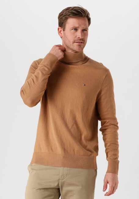 Camelfarbene TOMMY HILFIGER Rollkragenpullover PIMA ORG CTN CASHMERE ROLL NECK - large