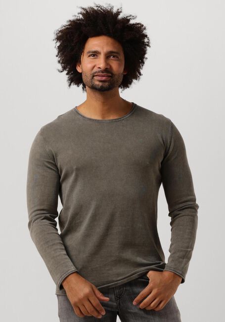 Olive PUREWHITE Pullover FLAT KNITTED SHIRT WITH SMALL LOGO ON CHEST - large