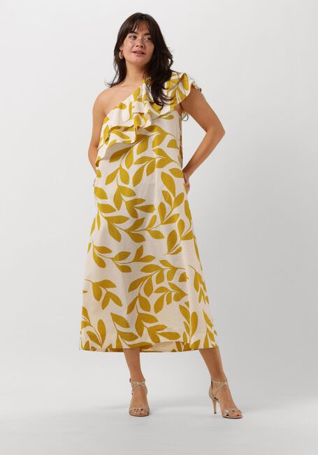Goldfarbene SECOND FEMALE Midikleid UIVO ONE-SHOULDER DRESS - large
