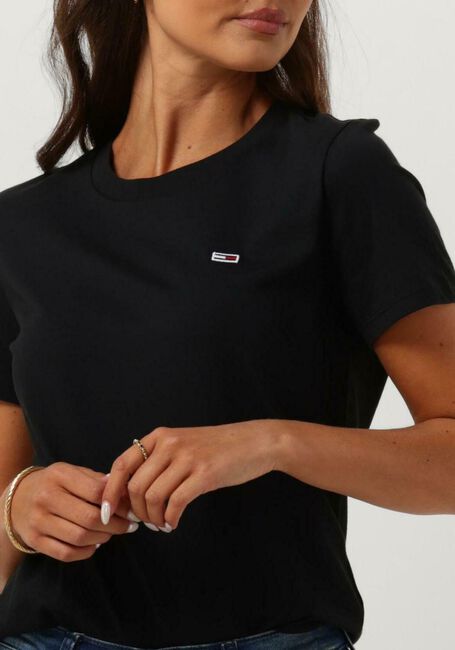 Schwarze TOMMY JEANS T-shirt TJW REGULAR JERSEY C NECK - large