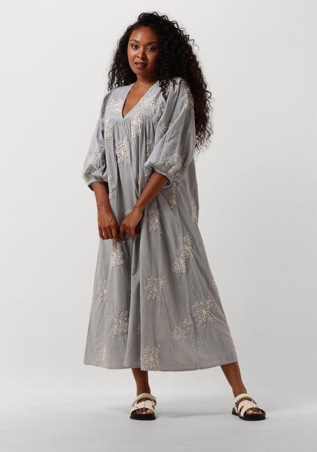 Blaue SUMMUM Midikleid DRESS HEAVY EMBROIDERY STRIPE - large