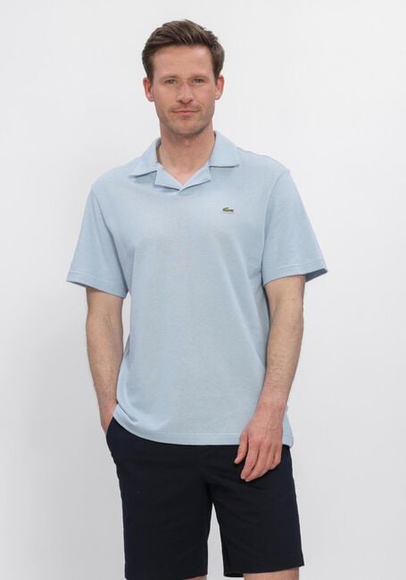 Hellblau LACOSTE Polo-Shirt CLASSIC FIT OPEN NECK COTTON LINEN BLEND POLO - large